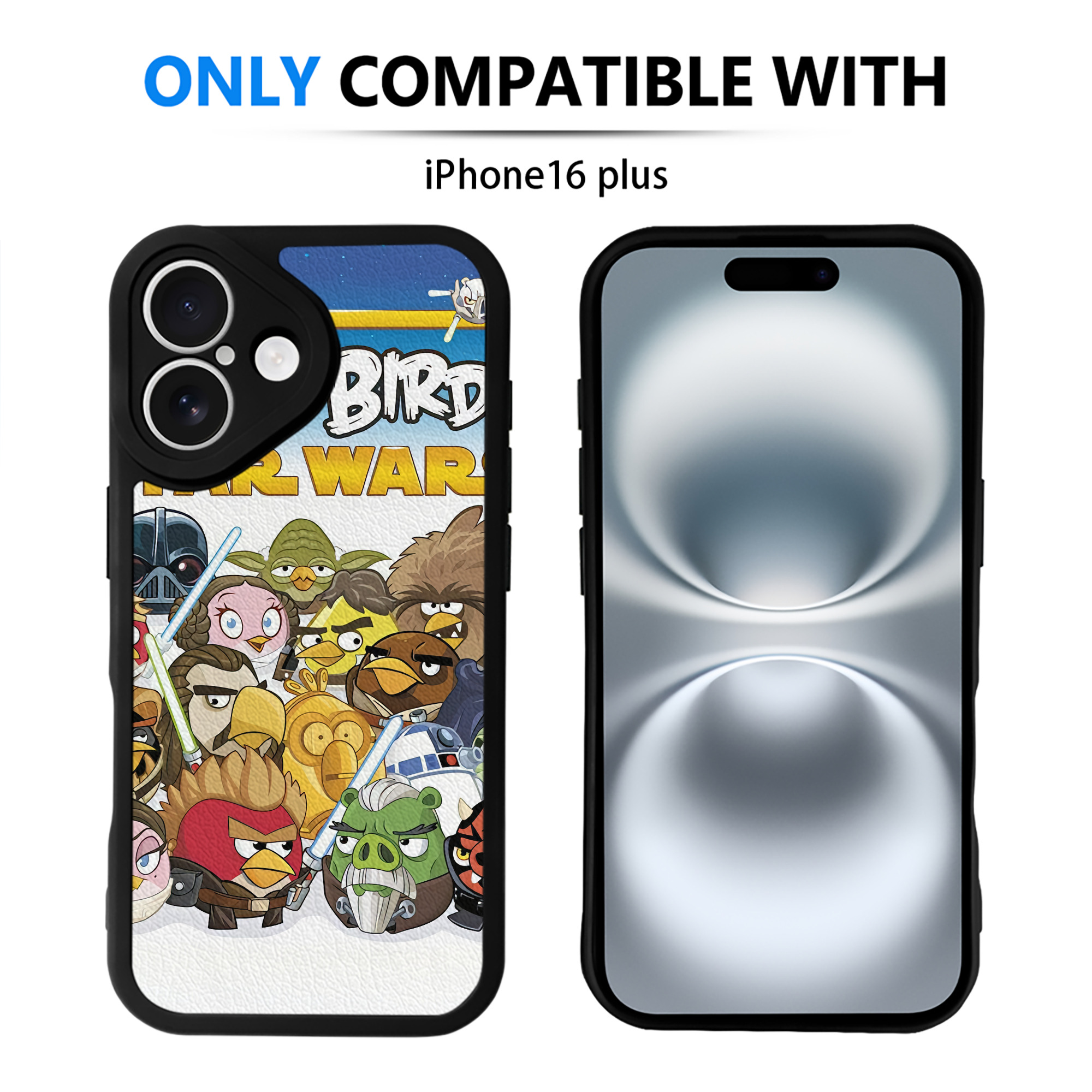 （画像用） Angry Birds アングリーバード 【iPhone 16シリーズ対応】シリコンスマホケース（レザー調） 材質：シリコン